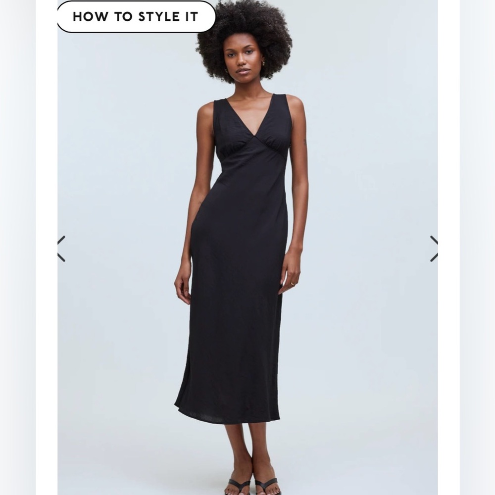 Madewell Sleeveless Black Midi Dress